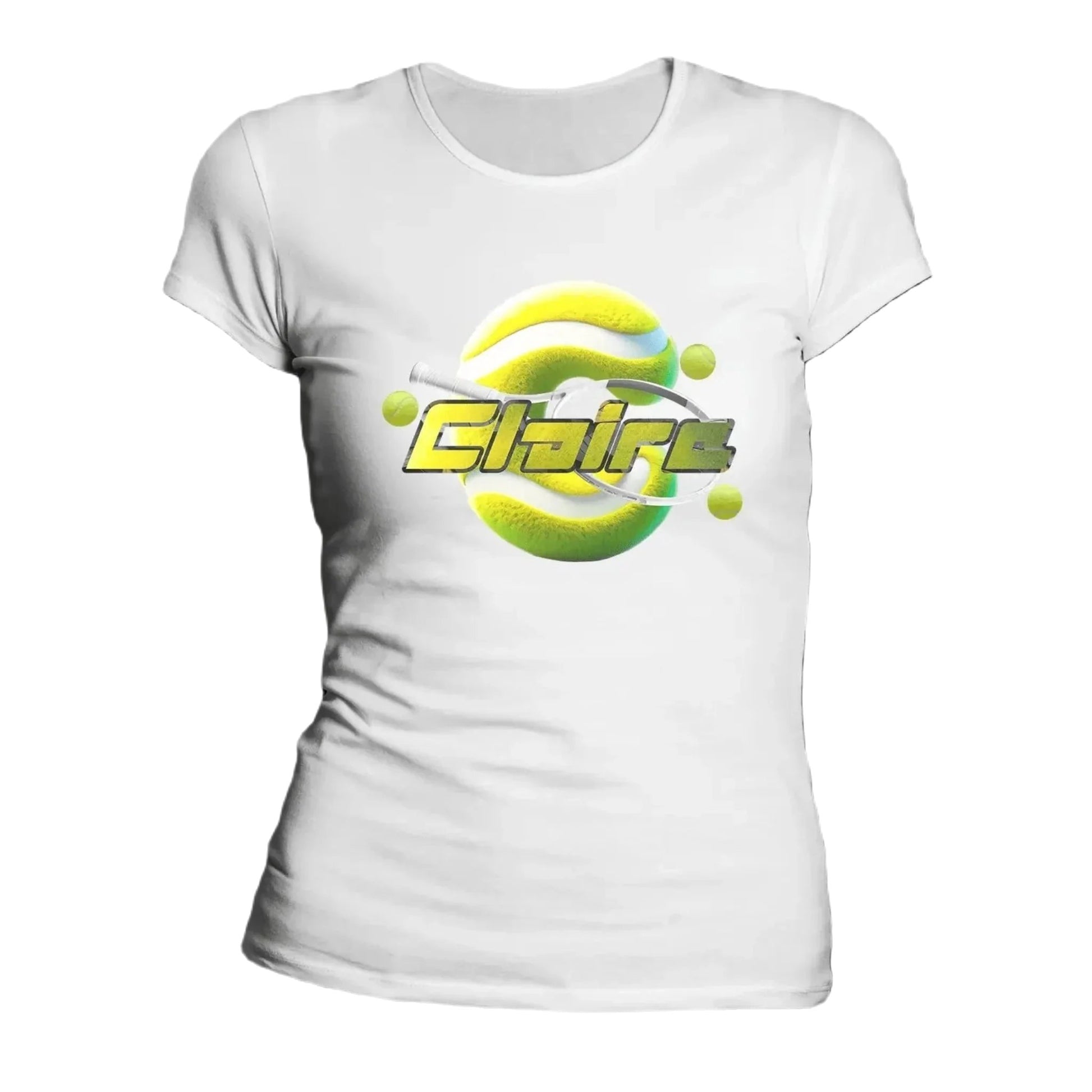 T shirt personnaliser femme – Raquette de tennis avec prénom et initiale - MiniLook