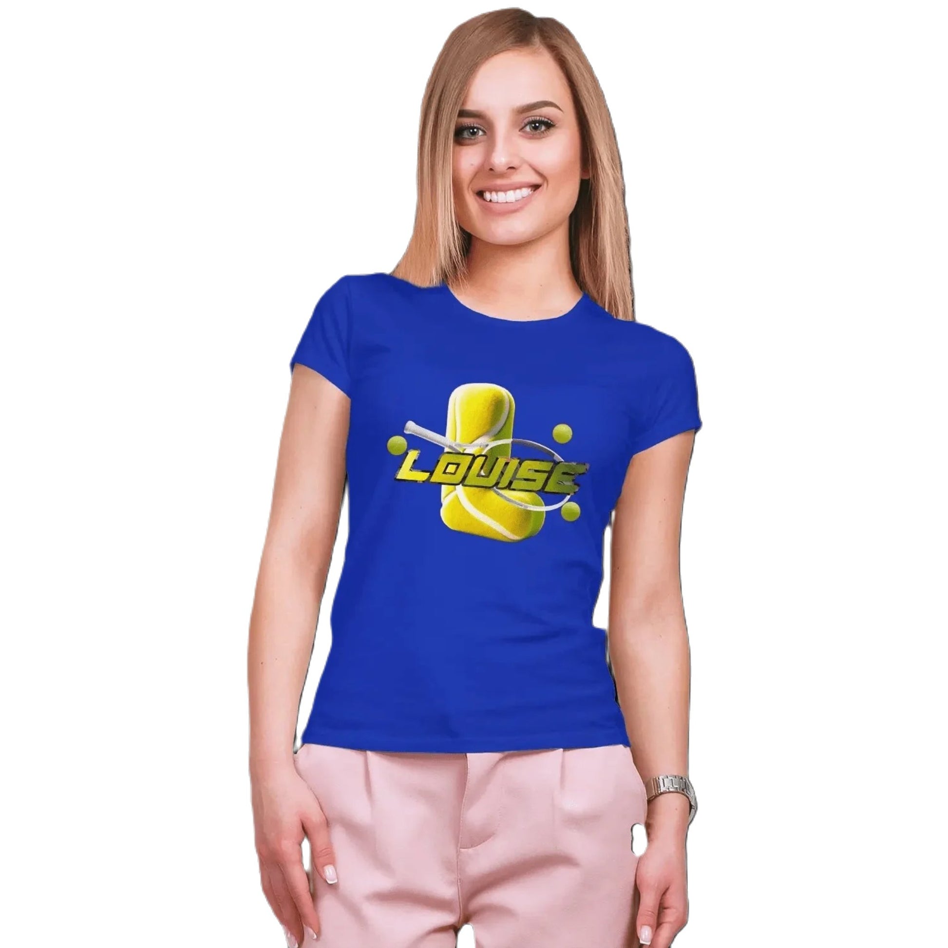 T shirt personnaliser femme – Raquette de tennis avec prénom et initiale - MiniLook