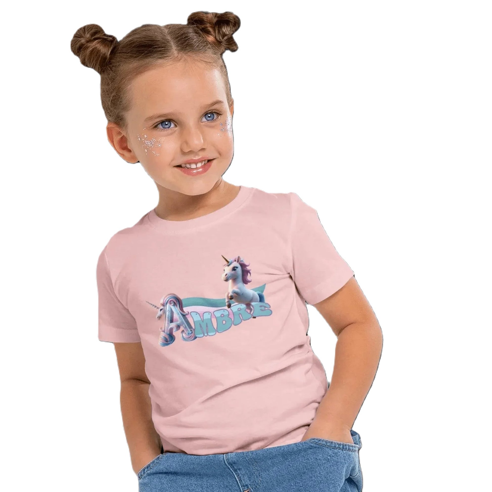 T shirt personnaliser fille – Prénom avec design licorne - MiniLook