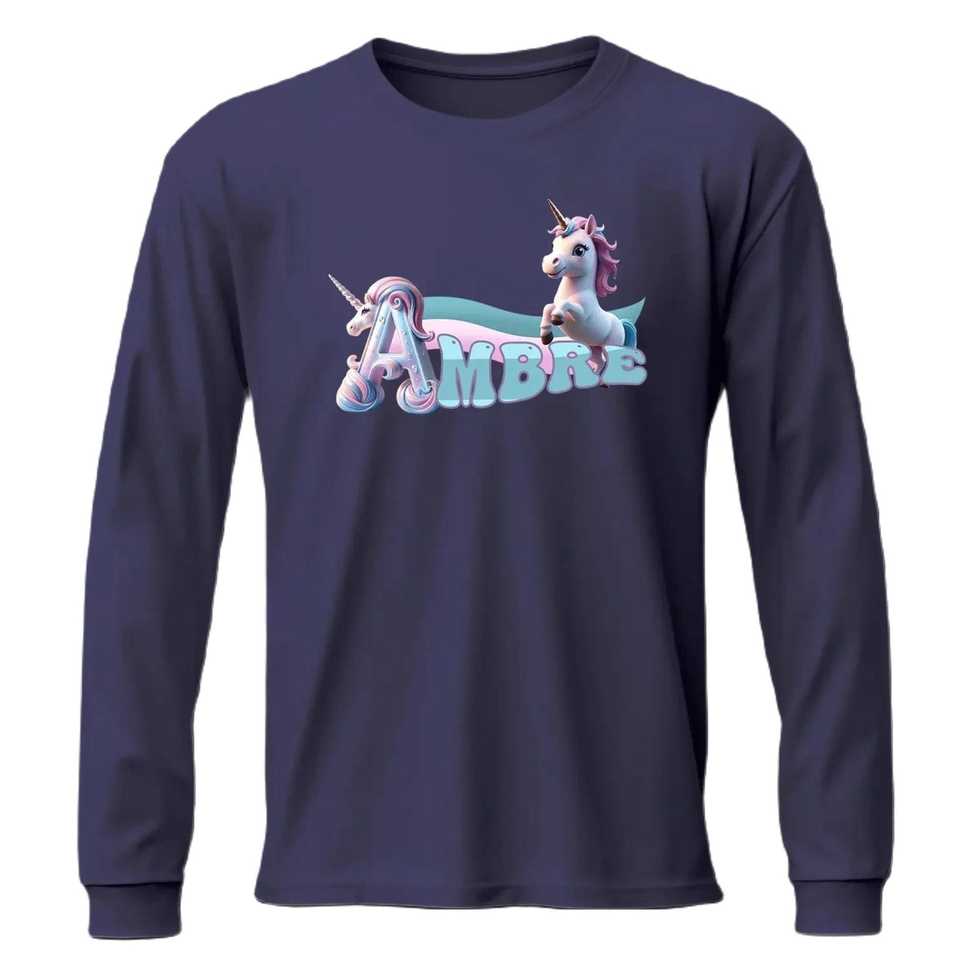 T shirt personnaliser fille – Prénom avec design licorne - MiniLook