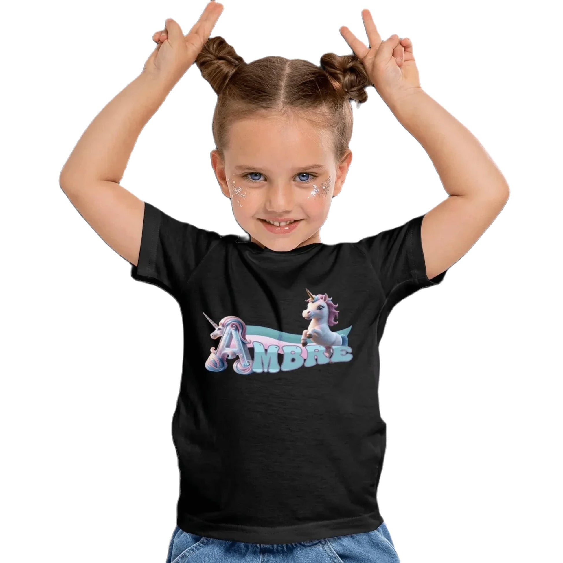 T shirt personnaliser fille – Prénom avec design licorne - MiniLook