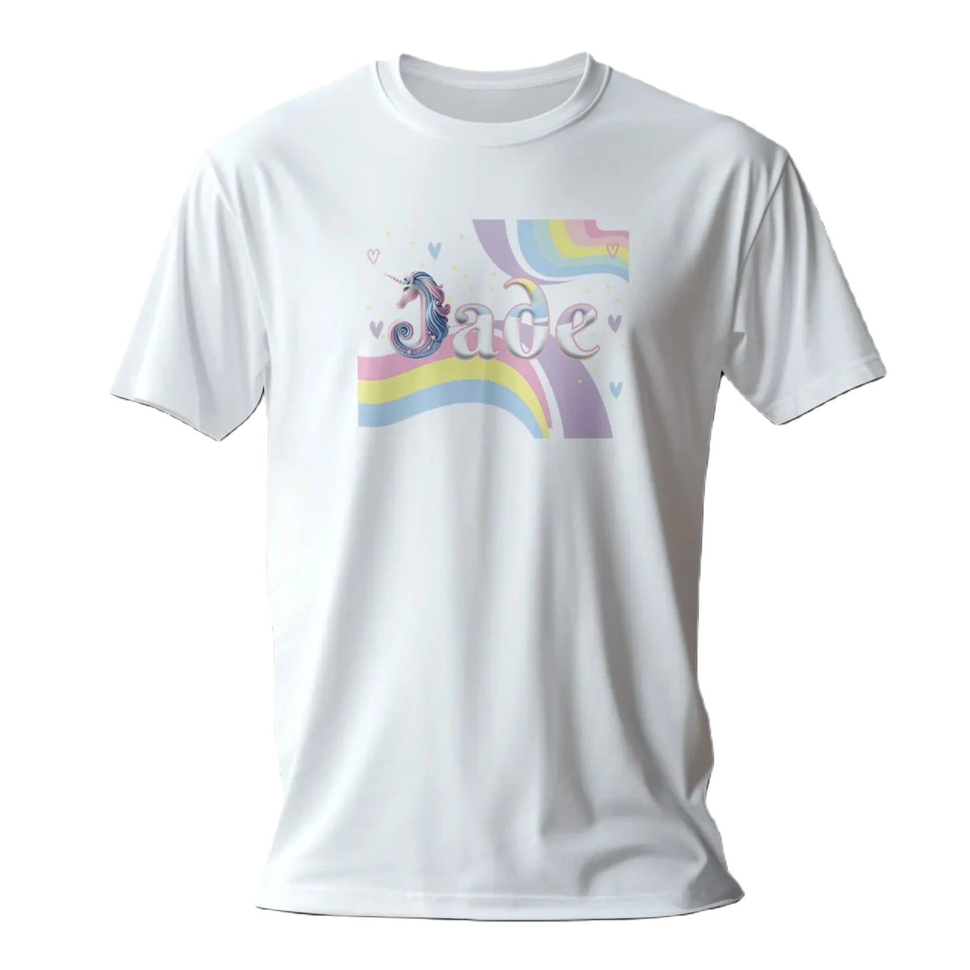 T shirt personnaliser fille – Prénom avec design licornes et éclaboussures de couleur - MiniLook