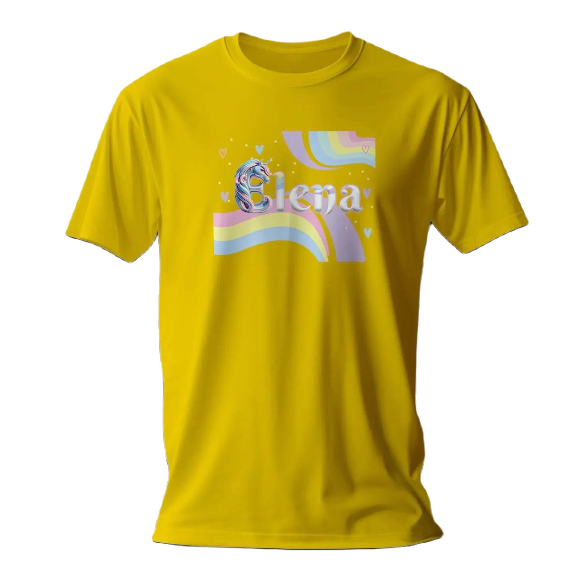 T shirt personnaliser fille – Prénom avec design licornes et éclaboussures de couleur - MiniLook