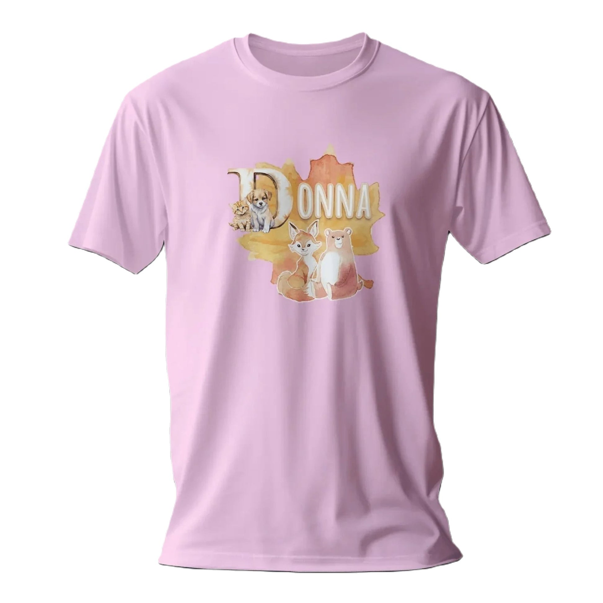 T shirt personnaliser pour enfants - Animaux d'automne avec initiale et prénom - MiniLook