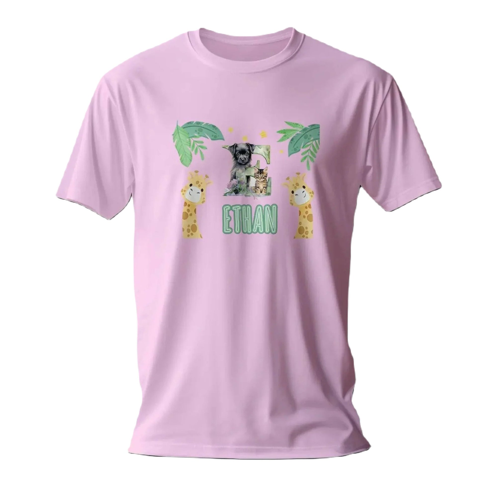 T shirt personnaliser pour enfants - Animaux de la jungle avec prénom - MiniLook