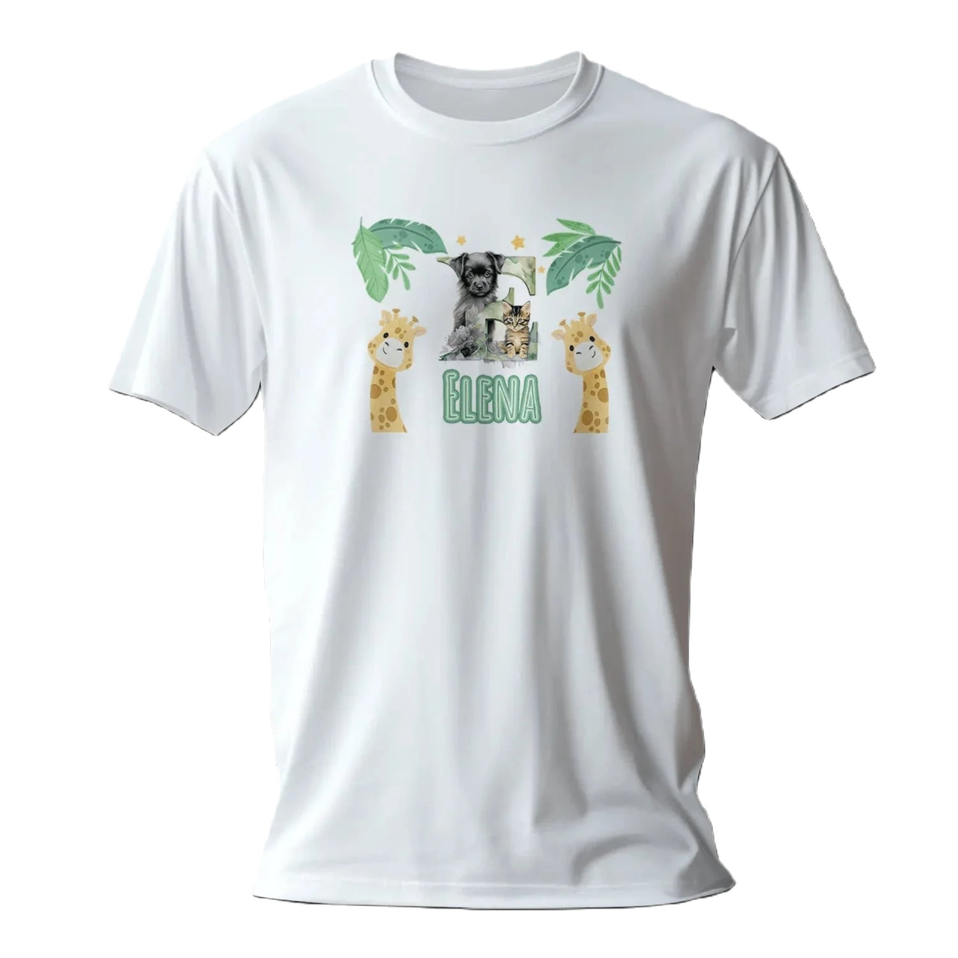 T shirt personnaliser pour enfants - Animaux du zoo avec prénom - MiniLook