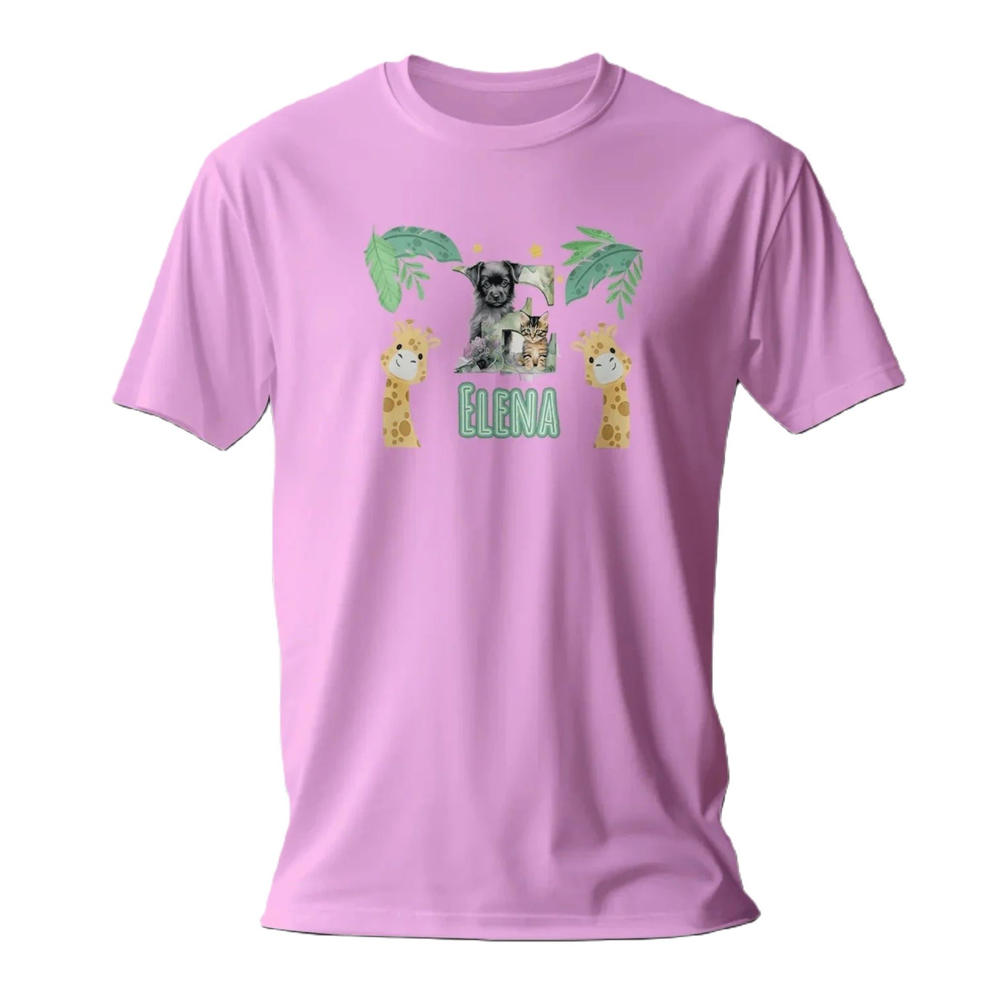 T shirt personnaliser pour enfants - Animaux du zoo avec prénom - MiniLook