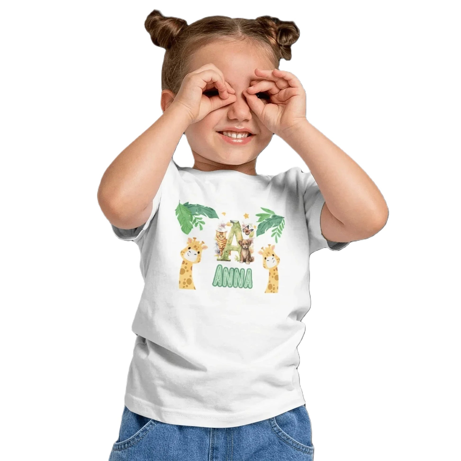 T shirt personnaliser pour enfants - Animaux du zoo avec prénom - MiniLook