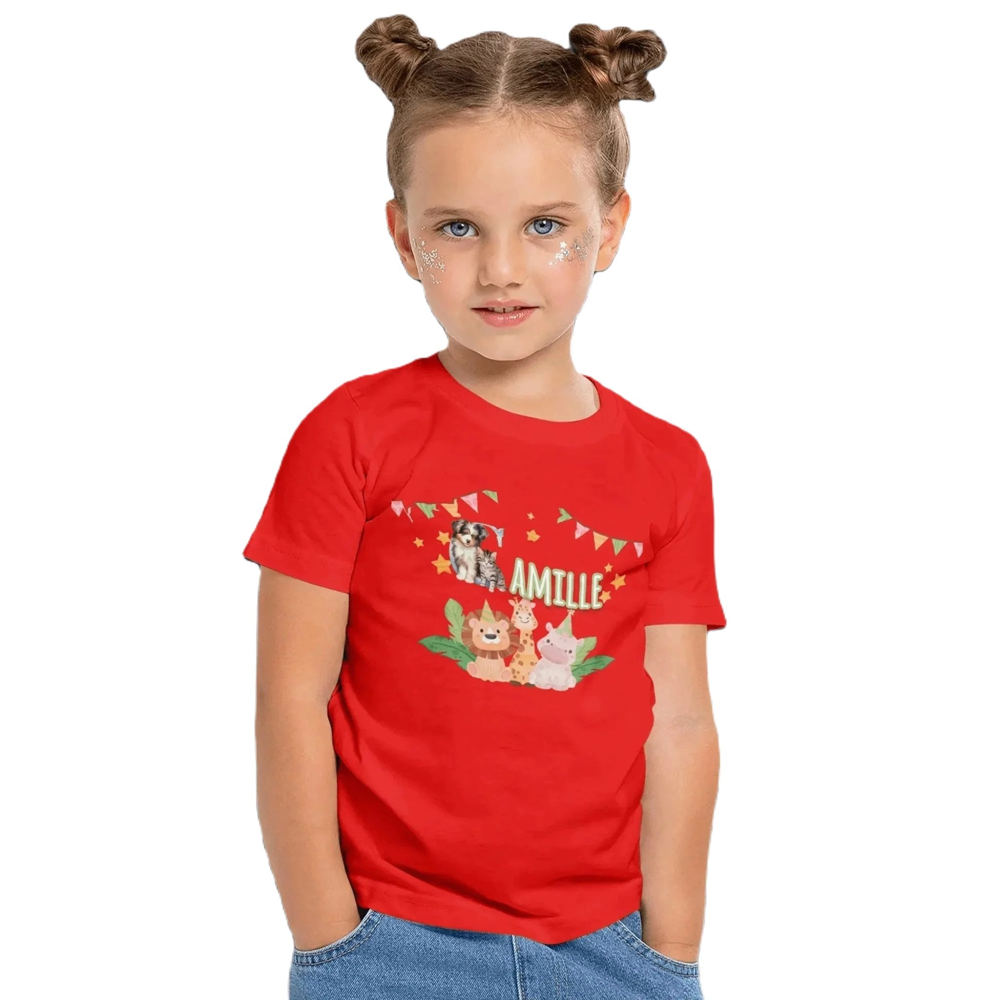 T shirt personnaliser pour enfants - Animaux et anniversaire avec prénom - MiniLook