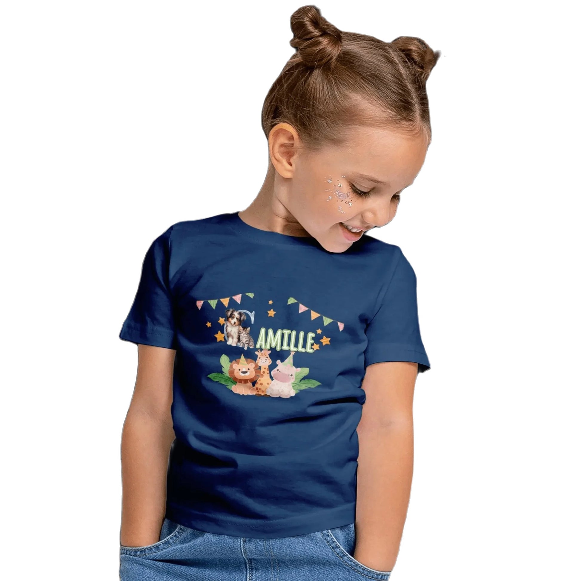 T shirt personnaliser pour enfants - Animaux et anniversaire avec prénom - MiniLook