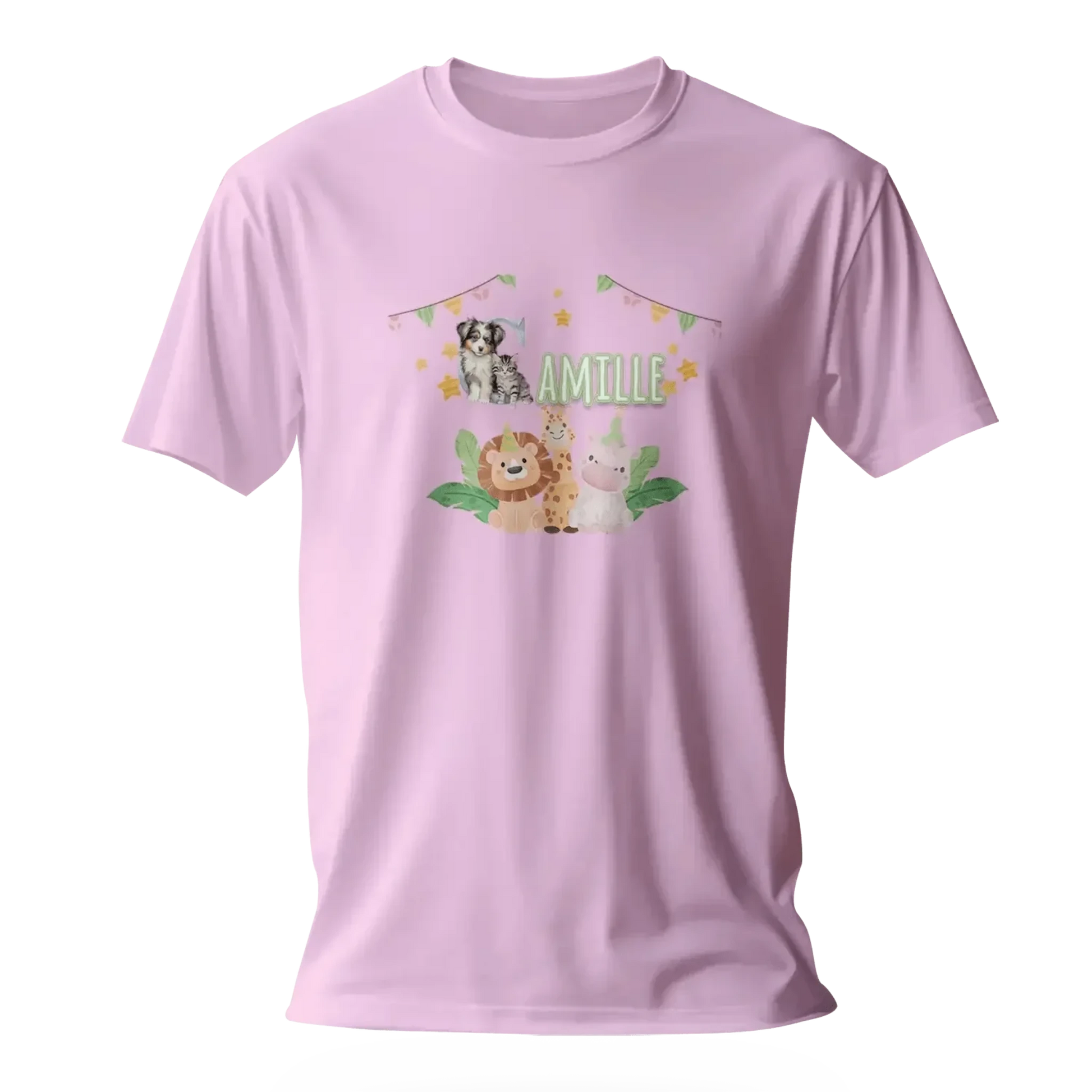 T shirt personnaliser pour enfants - Animaux et anniversaire avec prénom - MiniLook