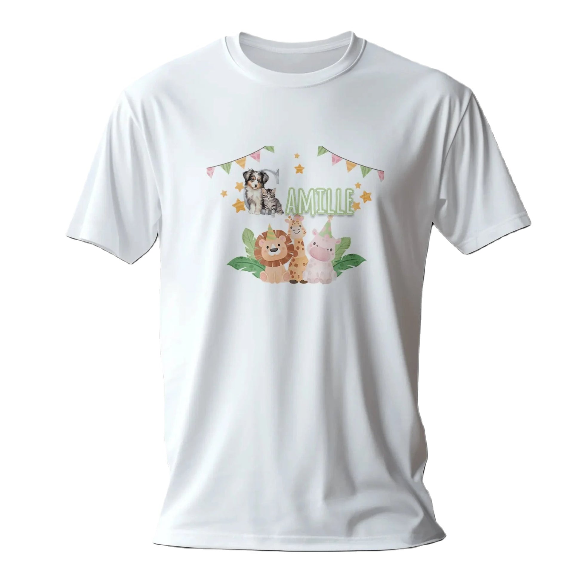 T shirt personnaliser pour enfants - Animaux et anniversaire avec prénom - MiniLook