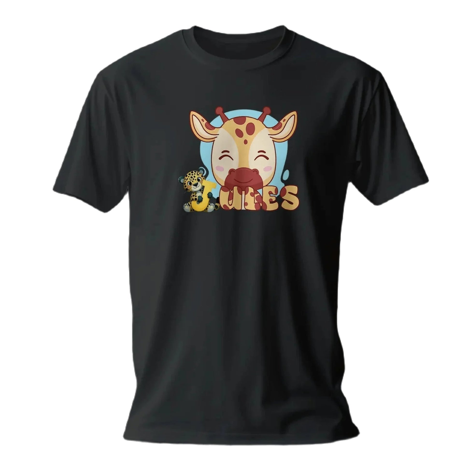 T shirt personnaliser pour enfants - Motif vache et singe avec prénom - MiniLook