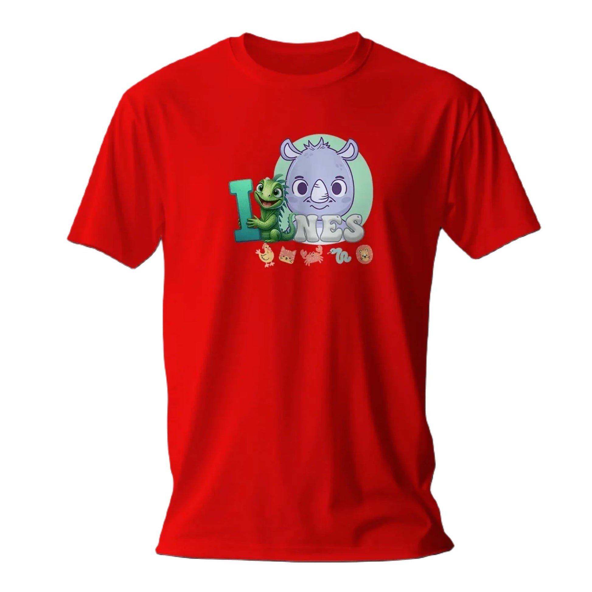 T shirt personnaliser pour fille - Éléphant et rhinocéros avec prénom - MiniLook