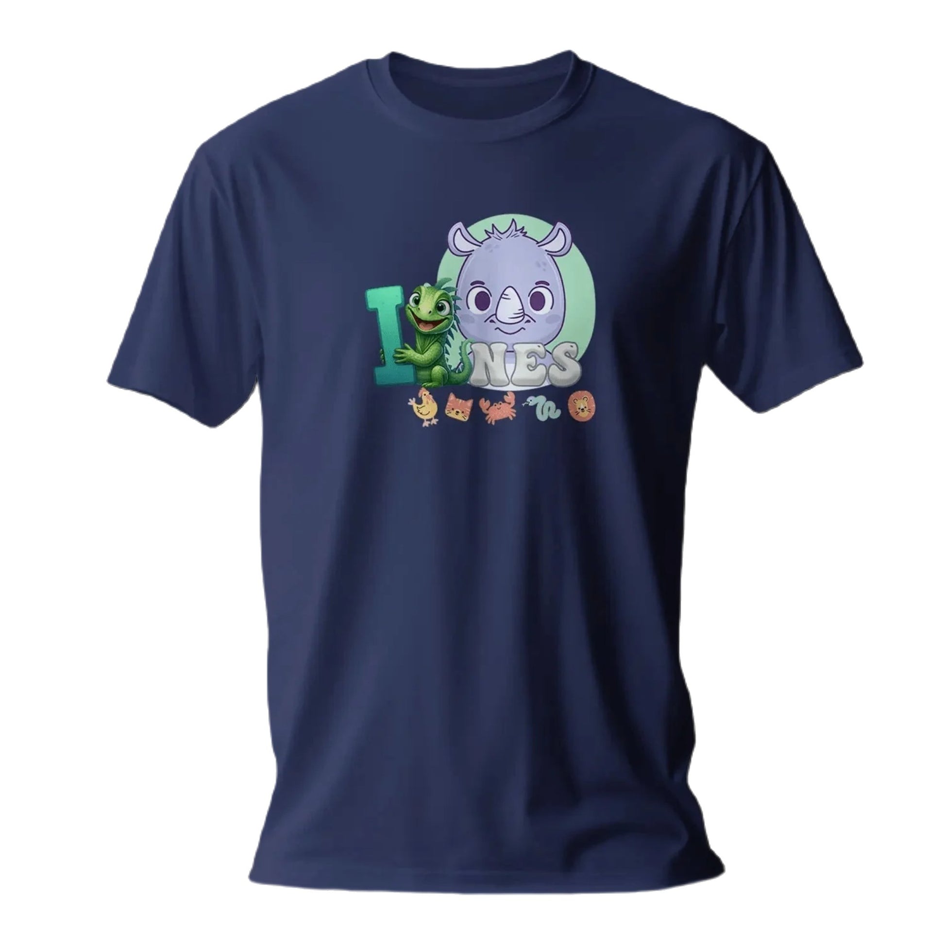 T shirt personnaliser pour fille - Éléphant et rhinocéros avec prénom - MiniLook