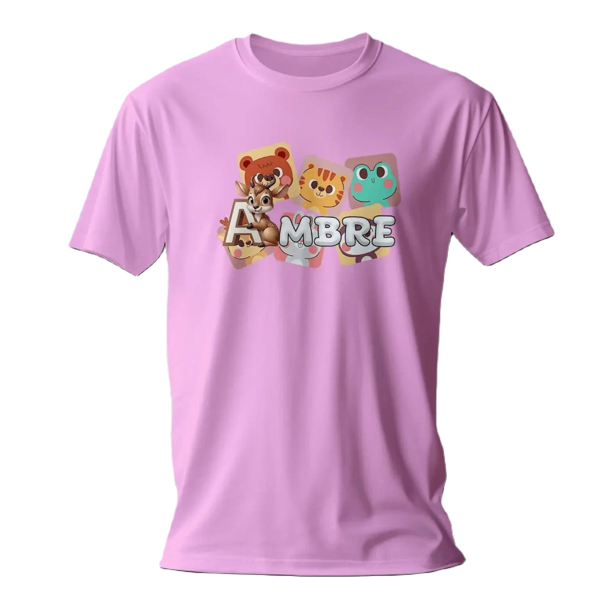 T shirt personnaliser pour fille - Motif animal et design carrelage avec prénom - MiniLook