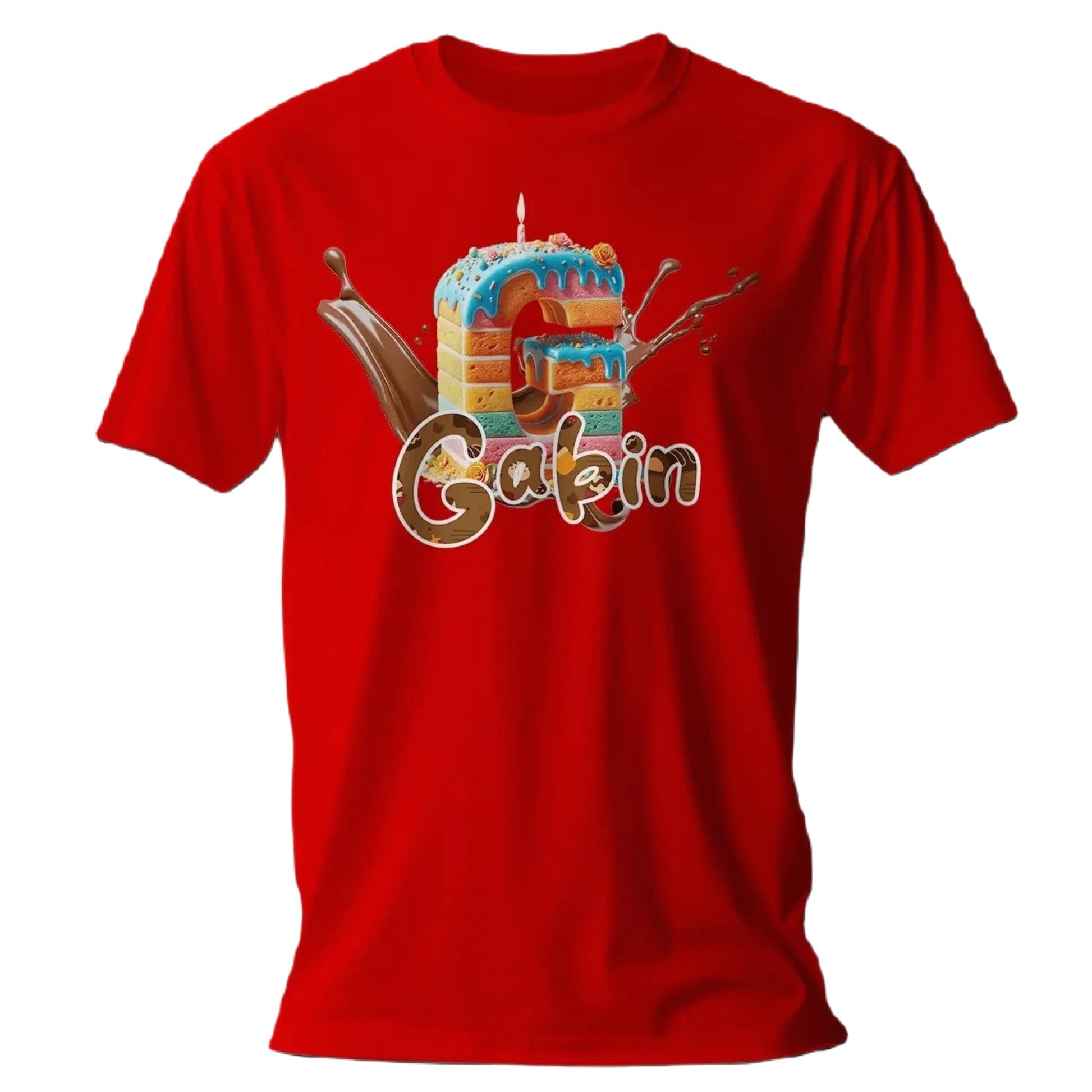 T shirt personnaliser pour garçon - Splash de chocolat avec prénom et initiale - MiniLook