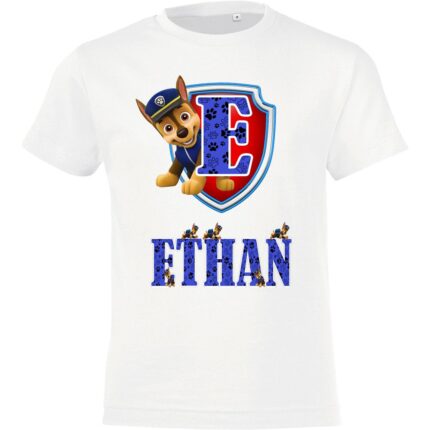 T-shirt Chase Pat' Patrouille - Ajouté prénom et Initiale